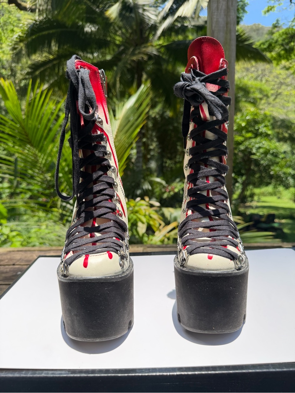 Dolls kill bloody platform boots